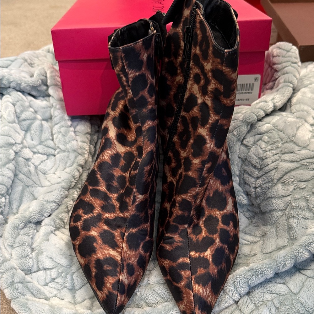 Betsey Johnson Leopard Print Ankle Booties